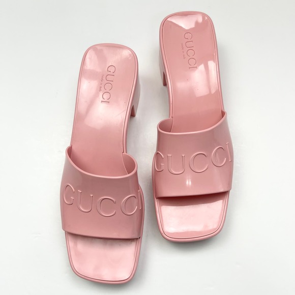 Gucci Pink Platform Slides with Chunky Sole - Picture 8 of 12